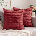 Miniatyrbilde 5 av 5: 2 stk. Dekorative Boho Putesett Lin Stripe Jacquard Mønster Putesett for Sofa Stue Soverom Rød