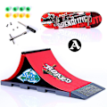 Miniatyrbillede 1 af 5: Tech Finger Skateboard Sæt Finger Cykel Bmx Mini Tohjulet Scooterbræt Skate Fingre Sport Træningsrekvisitter Rampe Skate Park Legetøj Pop [DB] 113-A 24X10X10cm