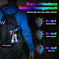 Miniatyrbillede 3 af 5: Blå 2-pak LED Skoltaske Blinkende Lys Reflektorlys med Farverige Lys USB Opladbar Blinkende Lys Reflektor til Jogging Vandring