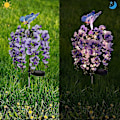 Pikkukuva 5 / 5: Wisteria-kukkaköynnöksen perhonen aurinkovalot - Moniväriset vaihtuvat LED-valot puutarhaan, terassille, pihalle ja polulle (violetti)