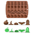 Miniatyrbillede 4 af 5: Halloween Ferieforme Tilbageholdende DIY Bageudstyr Håndlavede Silikonforme 4 Farver Gul