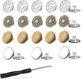 Jeans Buttons, 24 Pieces, 17mm, Bronze & Silver, Removable Screw Threaded Rivets for Jean Jackets