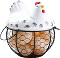 Miniatyrbild 1 av 5: Egg Basket for Kitchen, Rustic Chicken Wire Basket with Handle, Cute Egg Storage Basket for Kitchen, Living Room, Home Decor