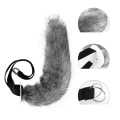 Miniatyrbillede 5 af 5: Justerbar Bælte Faux Fur Hale til Cosplay Halloween Party Kostume Anime Props Rød og Sort