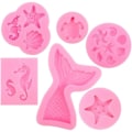 Miniatyrbillede 1 af 3: 6 Dele Fondant Form Havfrue Form DIY Dyre Form Sæt Form Form