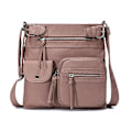 Miniatyrbild 1 av 5: Damväska i PU-läder, axelväska, crossbody, handväska, messenger, satchel, rosa