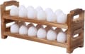 Stackable Wooden Egg Holder for Countertop, Rustic Kitchen Storage for Fresh Eggs, Shelf, Organizer, 24 Compartments, Natural Wood, Chemical-Free Coating