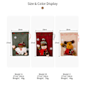 Miniatyrbilde 5 av 5: 3 deler julegaveposer med snor, store stoffposer 3D S