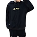 Miniatyrbilde 1 av 5: Hettegenser for menn, tenåring, Smiley-trykk, genser, jakke, pullover, svart