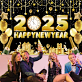 Miniatyrbillede 5 af 5: Glædelig Nytår 2025 Banner Glædelig Nytår 2025 Baggrundsbanner til Nytårsaftenfester Dekorationer Fotostudie Rekvisitter