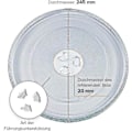 Miniatyrbillede 4 af 4: Universal Mikrobølgeovn Drejetallerken Glasplade Med 3 Fiksturer, 24,5 Cm