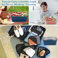 Miniatyrbild 5 av 5: Large Double-Layer Lunch Box with Multiple Compartments for School or Work Includes Condiment Container Odor-Resistant and High Capacity Blue 2000ml