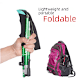 Miniatyrbillede 4 af 6: Bjergvandringsstav aluminiumslegering foldbar ultralet kort teleskopisk udendørs hånd lang vandrekrykker vandringsstav