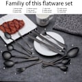 Miniatyrbillede 3 af 4: Titanium Sort Guldbelagt Rustfrit Stål Kaffeske, Mocha Ske, Dessert Ske, Dessert Ske, Teske, 6 Pak