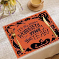 Miniatyrbilde 3 av 5: Sett med 4 absorberende middagsservietter, Halloween-spøkelse svart katt gresskar trestruktur gjenbrukbare servietter vaskbare dukservietter