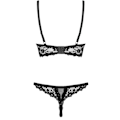 Miniatyrbillede 4 af 5: Obsessive Letica, Cupless BH & Grenseløs Trusse, sort Sort L/XL Black L/XL