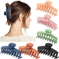 Miniatyrbild 5 av 5: Paket med 6 Matta Hårclips, 11 cm Stora Jumbo Hårclips, 6 Färger Halksäkra Hårclips, för Kvinnor Flickor Tjockt och Tunnt Hår