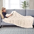 Miniatyrbillede 5 af 5: Knusende Blød Plysstof Tæppe, Stue Tæppe, Mikrofiber Tæppe, Fleece Tæppe, Sofa Tæppe, Aircondition Tæppe Let Til Sofa Beige 160x200cm