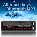 Miniatyrbillede 2 af 5: Skærm Dobbelt Usb Mobil Bluetooth Mp3 Afspiller Syv Farve Lys Kort Radio Sort