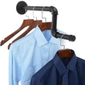 Miniatyrbillede 5 af 5: Industriel Rustik Jern Væghængt Tøjstativ, Tøjstativ, Opbevaring, Visning, Håndklædeholder til Butik, Stue, Garderobe, Frakke Type Z