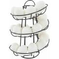 Spiral Metal Egg Holder - Kitchen Egg Rack - 24 Eggs (Black)