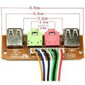 Miniatyrbillede 3 af 5: 2 USB PC Computer Kabinet 6,8 cm Frontpanel USB Lydport Mikrofon Høretelefon Kabel 6,8 cm
