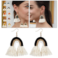 Miniatyrbilde 5 av 5: Iris Style Tassel Ørepynt, Hengefringe Ørepynt for Kvinner, Kongelig Svarte Tassel Ørepynt