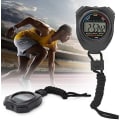 Miniatyrbillede 4 af 5: 2 stk. Sports Stopur - Håndholdt Digital LCD Kronograf Timer med Tid og Kalender Display Alarm til Atletikaktiviteter