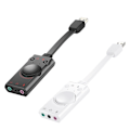 Miniatyrbilde 2 av 3: 1 stk Lyd Ekstern Usb3.5 Lydadapter Gratis Stasjon Uavhengig Lyd For Datamaskin (hvit)Hvit17.5X3.3X1.5cm