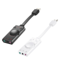 Miniatyrbillede 2 af 3: 1 stk Lyd Ekstern Usb3.5 Audio Lydadapter Gratis Drev Uafhængig Lyd Til Computer (hvid)Hvid17.5X3.3X1.5cm