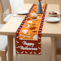 Miniatyrbilde 4 av 5: 4 stk Halloween Bordløper med Gresskar og Spindelvev Design Lin Bordløper for Feriebruk, Kjøkken, Spisestue, Dekor
