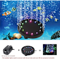 Miniatyrbillede 2 af 5: 5 Tommer 12leds Akvarium Luftbobbel Lys, Multifarvet Neddykkelig Fisketank Luftsten Disk Lampe Under Vand Bobler Lys Til Fisketanke Og Fiskedam