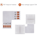Miniatyrbillede 2 af 5: 8 stk. L-formet Loddefri Snap-Down 4-bens LED-Strips-Connector til Højre Vinkel