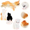 Miniatyrbild 3 av 4: 4 st Miniatyrkattfigurer Mini Resin Cat Modellprydnader Mosslandskap Simuleringskattprydnad3. 3.5X3CM