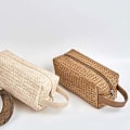 Miniatyrbillede 4 af 4: Capacity Pp Grass Rejsetaske Kosmetik Organizer Opbevaringspung Vasketaske Makeup Taske. (brun)(1stk)