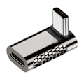 Miniatyrbillede 1 af 6: 100W USB-C Han - USB-C Hun Adapter Albue USB 4.0 Sølv 30