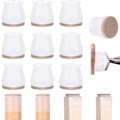 Miniatyrbild 1 av 2: 24-pack Silikon Stolsbenskydd - Silikonöverdrag för Möbler, Möbelbensöverdrag med Filtkuddar