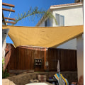 Miniatyrbillede 3 af 3: Skygge Sejl Solsejl Have Balkon Polyethylen HDPE Åndbar Trekant 4 x 4 x 4 m Sand Beige