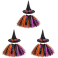 Miniatyrbillede 1 af 3: 3 Sæt Halloween Børnetøj Hexehat Skørt Fest Optræden Kostume 3 SætM 3 Sets M