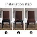 Miniatyrbild 5 av 5: Stolsöverdrag för matsal 6-pack, Helstretch Stolsöverdrag, Tvättsbara Köksöverdrag, (Brun, 6-pack)