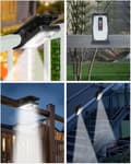 Miniatyrbild 6 av 6: 2 Solar Powered Clip Lights with Motion Sensor, 70 LEDs, 3 Color Temperatures, USB and Remote Control