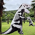 Pikkukuva 4 / 5: Halloween-dinosaurin puku, ilmapallomainen T-Rex-dinosaurin puku aikuisille