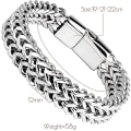 Miniatyrbillede 3 af 5: Mode Armbånd til Mænd Rustfrit Stål Læder Armbånd Armbånd til Mænd Ungdom Unisex