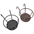 Pikkukuva 2 / 2: 2 kpl Seinäkiinnitys Koristeellinen Pyöreä Kasvi Rautahyllyt Aita Kaide Ulkokasvijalusta Sisäkasvien Pidike Black Brown 27.5X21X16CM