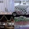 Miniatyrbillede 4 af 4: Udendørs Netlys Have Mesh Lys, LED 3m X 2m Feelyst Netlys Strømstik Cool Hvid Netlys