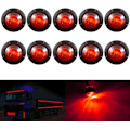 Pikkukuva 1 / 4: 3/4\" Pyöreät LED-etumatkat, takamatkat ja sivuvilkut Vedenpitävä merkkivalo 12V autoille ja kuorma-autoille (10 kpl punainen)