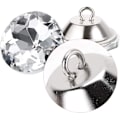 Miniatyrbilde 1 av 3: 60 stk Klare Rhinestone Knapper med Metallspenne for Sy, Sofa, Seng, Håndverkdekorasjon (30mm)