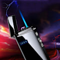 Miniatyrbillede 1 af 3: Smart Lighter - Premium Plasma Lighter, Elektrisk, Micro USB Genopladelig, Stilfuld, Vindtæt, Zippo Stil, Forskellige Farver, Gasfri