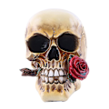 Miniatyrbillede 2 af 5: Rose Skull Harpikskranie Skrivebord Stue Halloween Party Spøgelseshus Dekorationer