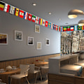 Miniatyrbillede 4 af 5: 6 stk. Verdensflag Bunting Polyester Flagger International Bunting Banner Pynt 500X21CM